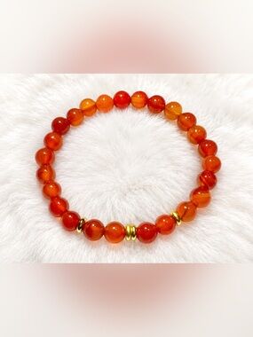 Natural High-Grade Red Agate Bracelet